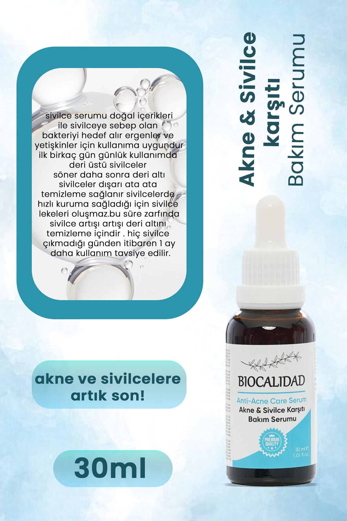 Akne ve Karşıtı Bakım Serumu - 30ml — akne — تصویر 3 از 5