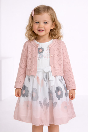 Yollo Kids Kız Çocuk Hırkalı Elbise 3-6 Yaş