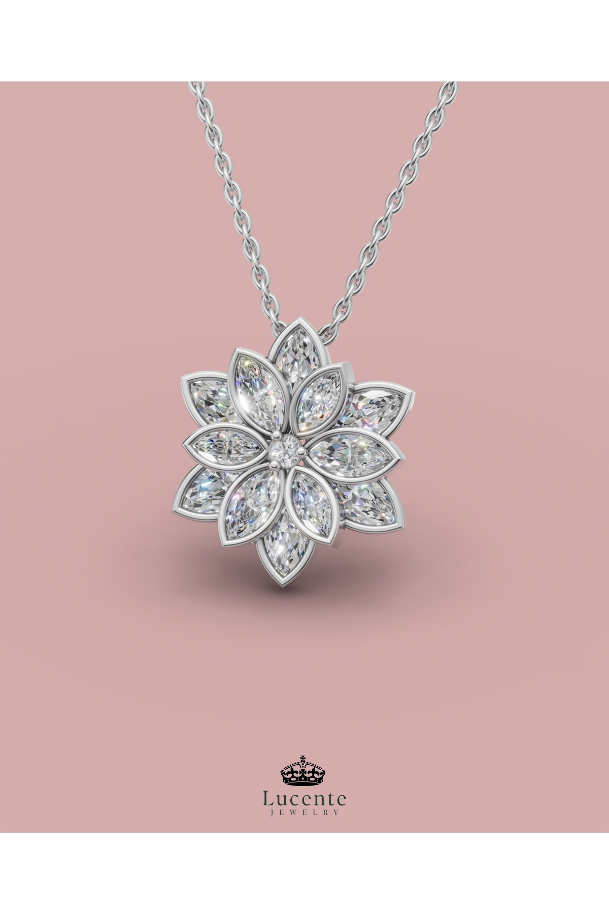 Lucente Jewellery 925 Ayar Aşk Şans Bolluk Bereket ve İç Huzur Simgesi Beyaz Taşlı Katmanlı Lotus Kararma Karşıtı Rodyum Güçlendirmeli Gümüş Özel Gün Hediyesi 45 Cm Zincirli Küpe Hediyeli Lotus Çiçeği Kadın Kolye görsel 6