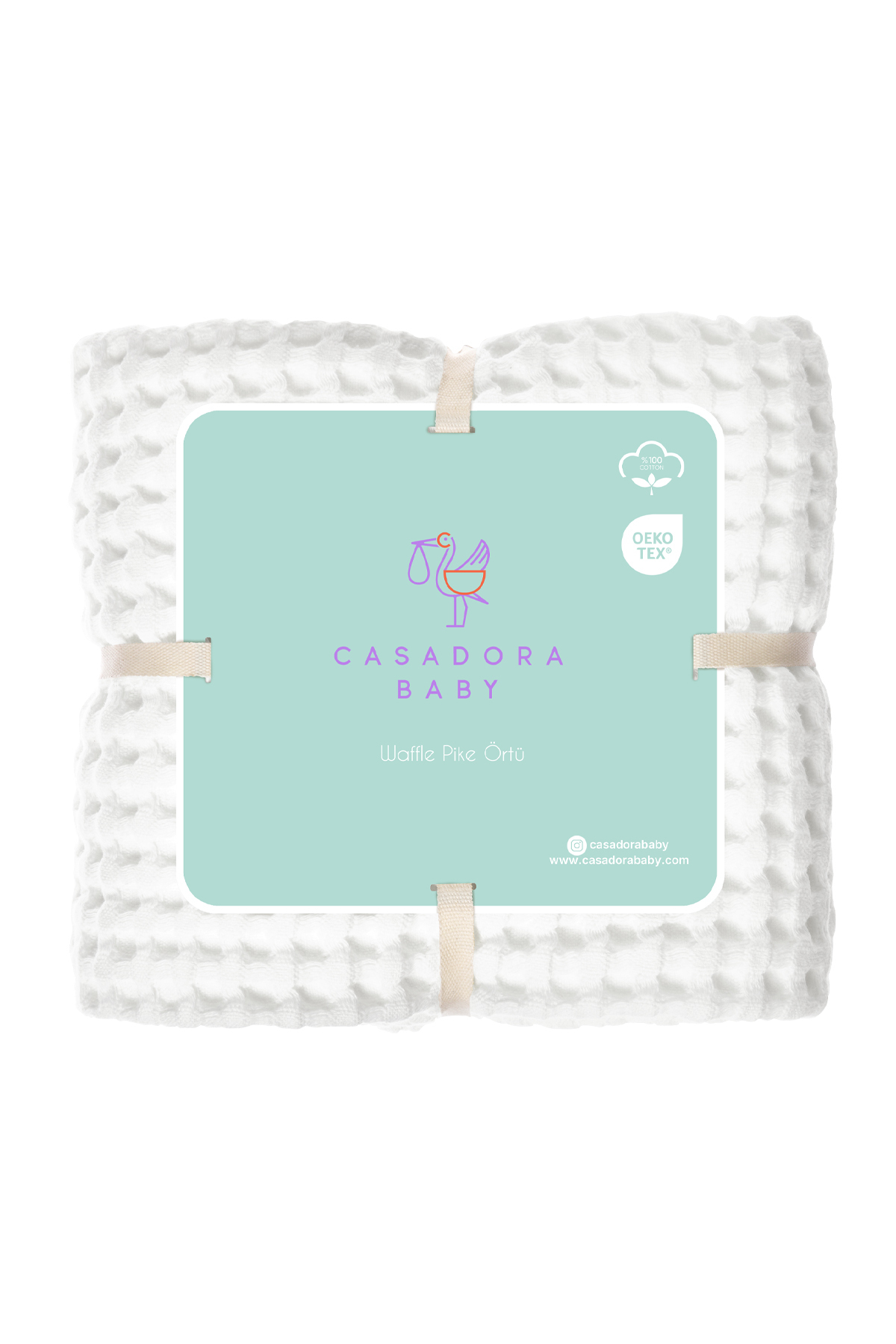 Genel Markalar 100% Pamuk Bebek Kalın Pike Örtüsü - Beyaz fotoğrafı 4 (önizleme)