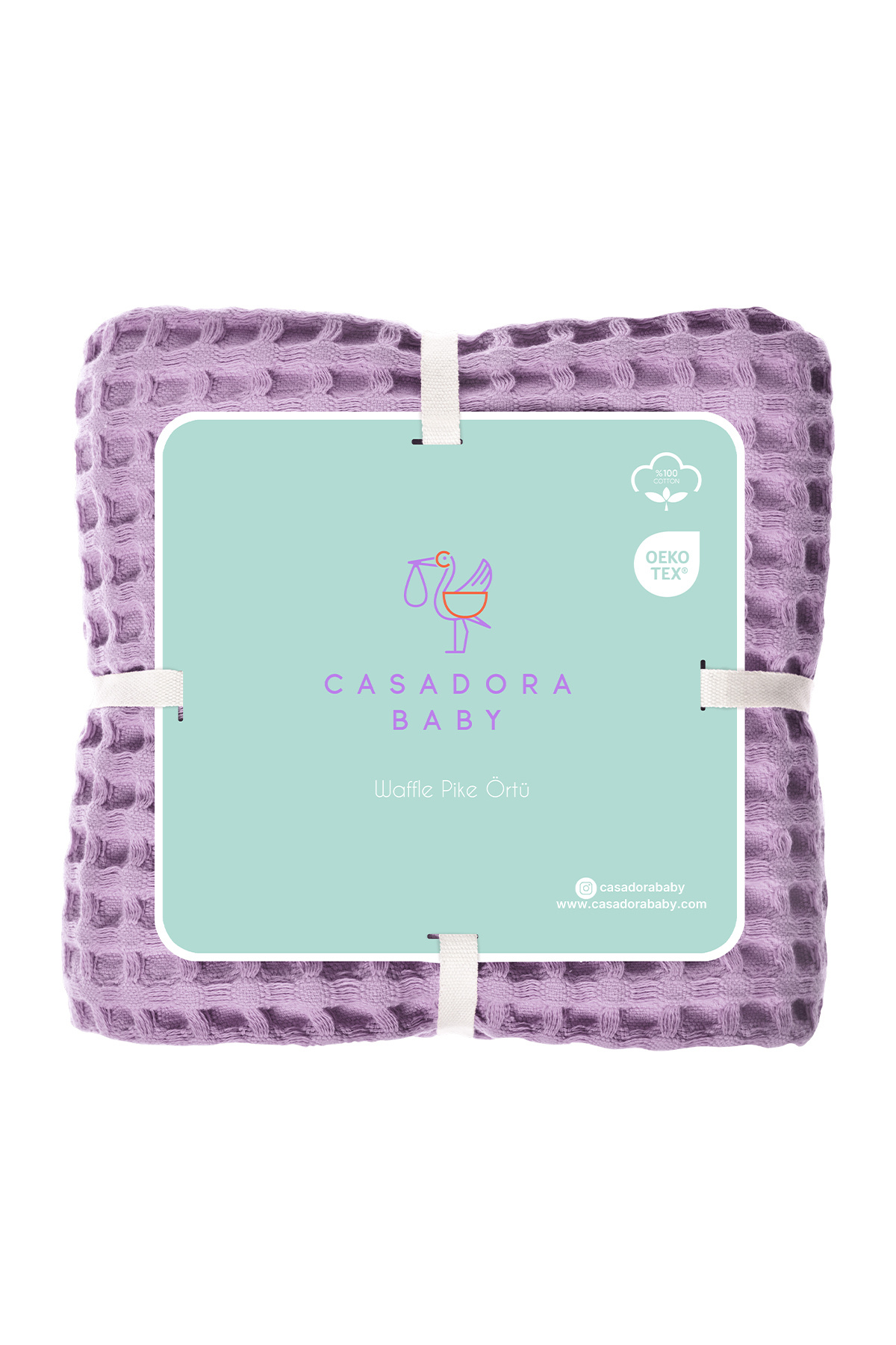 Casadora Baby %100 Pamuk Bebek Waffle - Lila - 90x120 fotoğrafı 4 (önizleme)