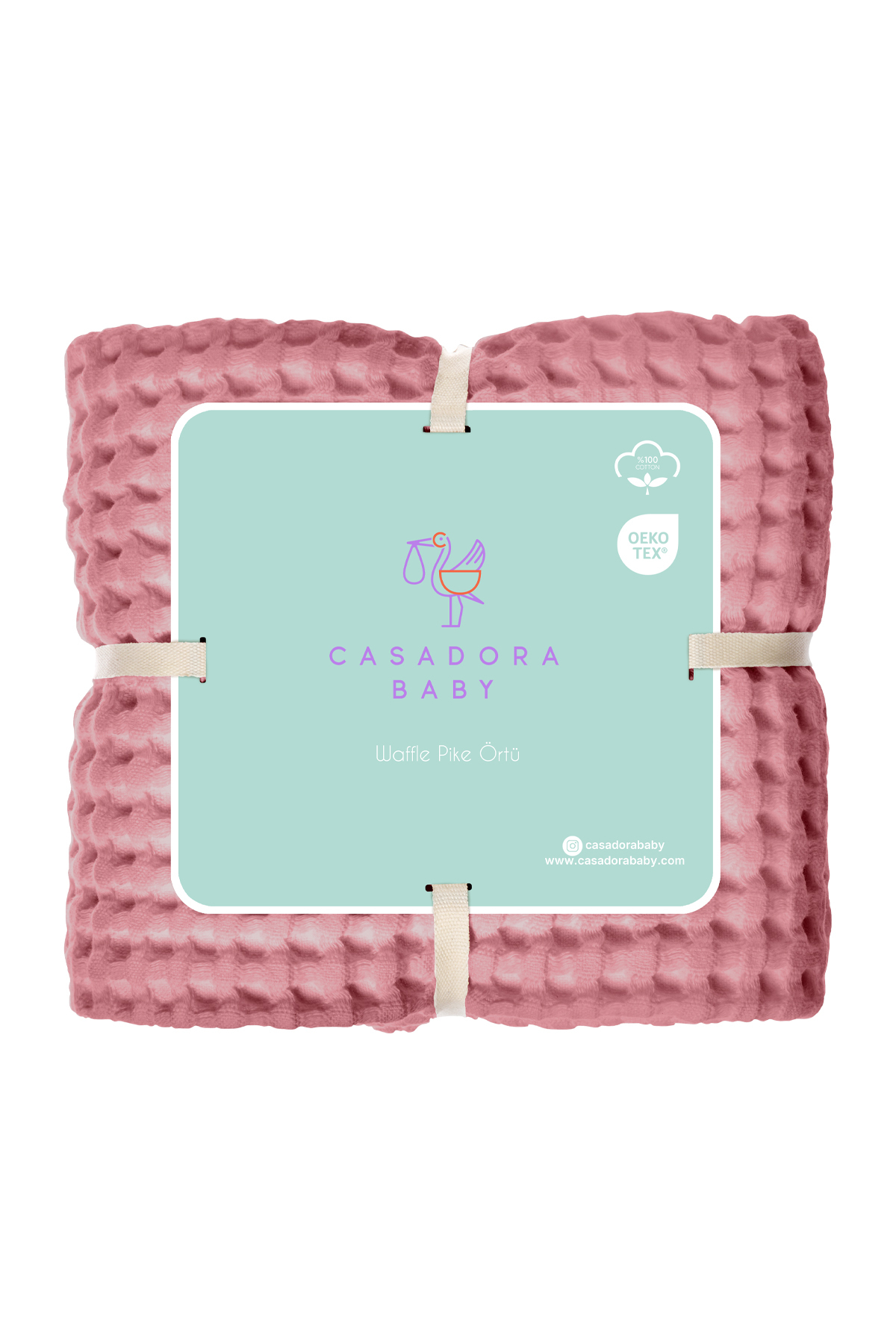 Casadora Baby 100% Pamuk Bebek Kalın Pike Örtüsü - Pembe fotoğrafı 4 (önizleme)