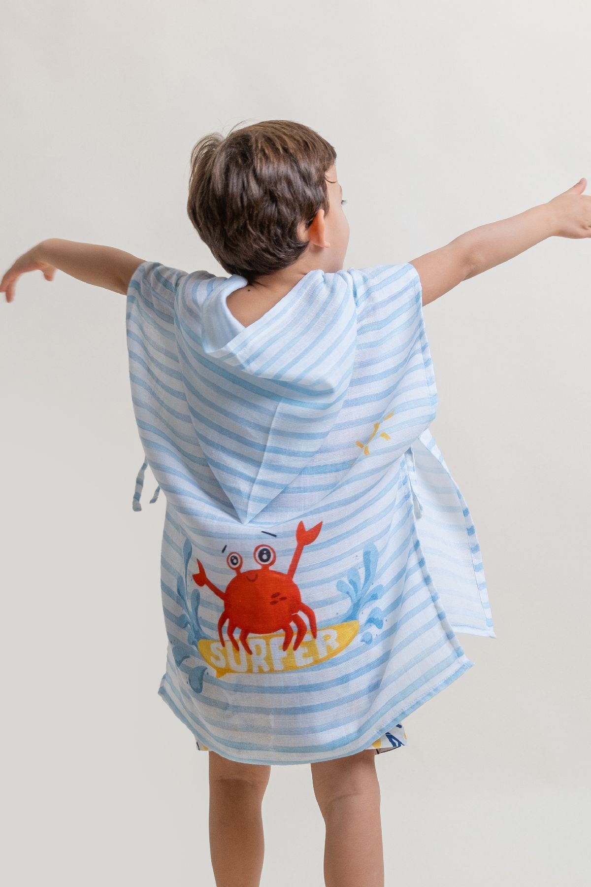 Casadora Baby Surfer Crab %100 Pamuk Çocuk Müslin Panço 5-6 Yaş fotoğrafı 6 (önizleme)