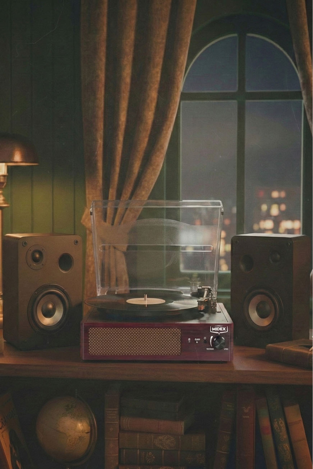 Midex Mtx-303s Set Nostaljik Pikap Plak Çalar Ve Hoparlör Ses