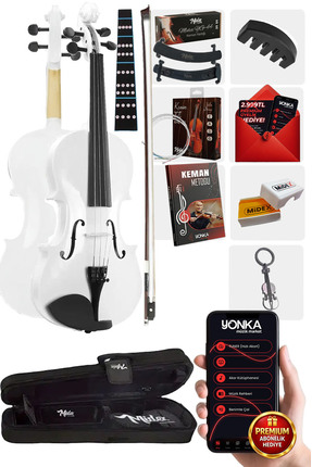 Midex Hga44wh Beyaz 4/4 Tam Boy Keman Seti (çanta Yay Reçine)