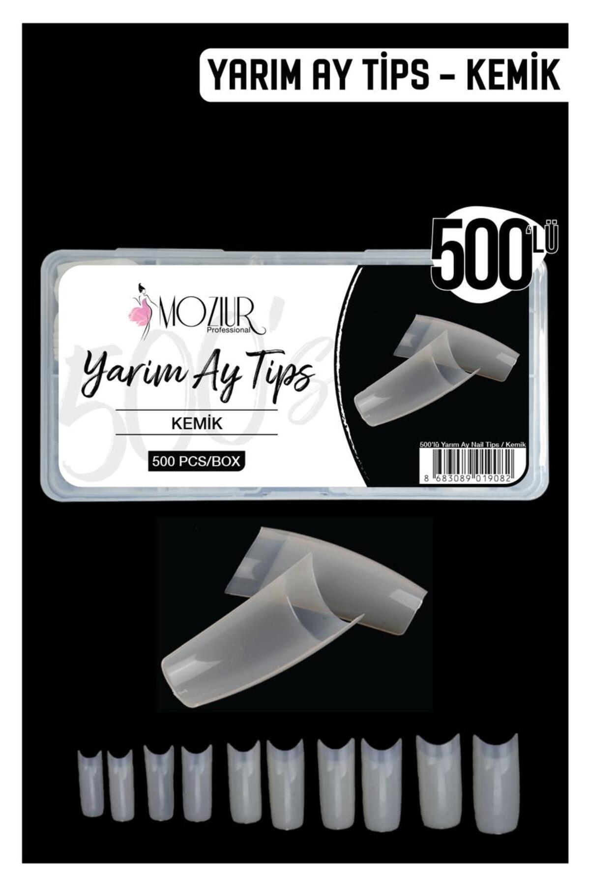 500'lü Yarım Ay Takma Tırnak Tips - Kemik — اکرو M-7141145565382 — تصویر 2 از 3