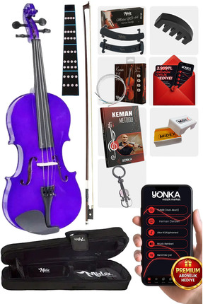 Midex Hga44pu Mor 4/4 Tam Boy Keman Seti (çanta Yay Reçine)