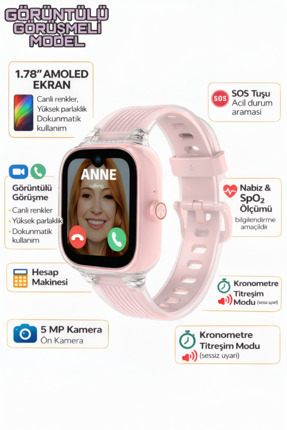 havzoria Konum Takibi Özellikli Sim Kartlı GPS 4G Görüntülü Akıllı Çocuk Saati