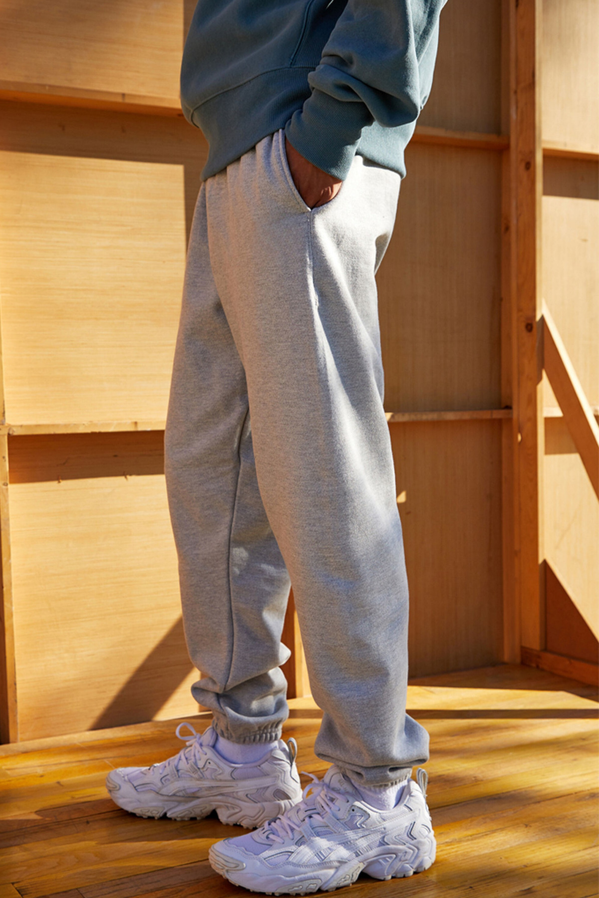 prtnc protonic  Gri 3 iplik Şardonlu Eşofman Altı içi Pamuklu - Görsel 6