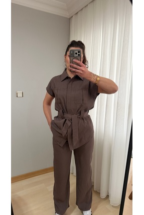 ESOLLİE BOUTİQ Kahve Kuşaklı Salaş Takım