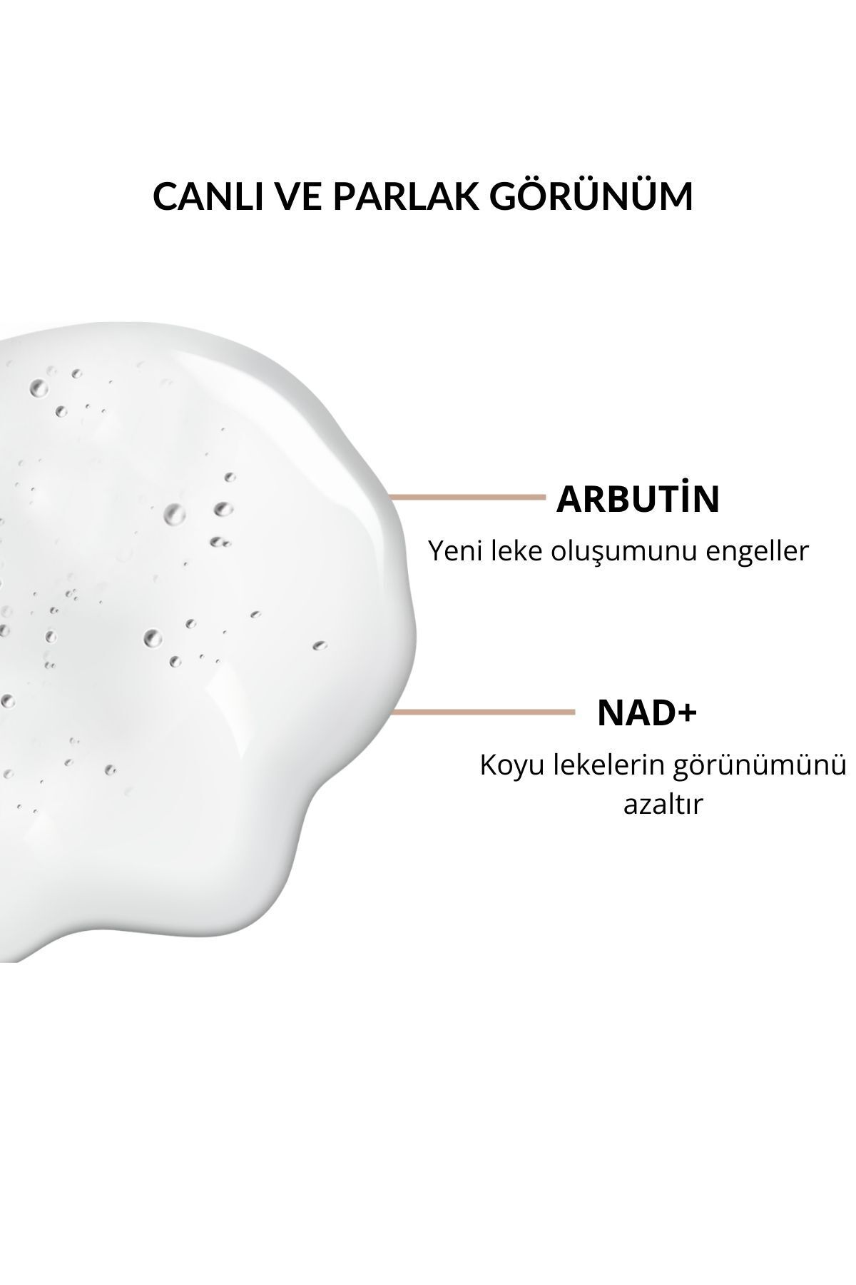 Leke Karşıtı Serum Cilt Tonu Eşitleyici Nemlendirici 30 ml ( Arbutin, Niacinamide, NAD+ ) — DN0009 — تصویر 2 از 7