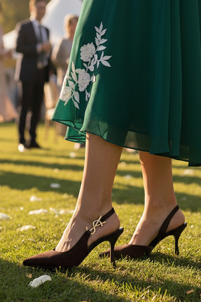 Moira Shoes Koyu Kahve Topuklu Sivri Burun Abiye Topuklu Kadın Ayakkabı