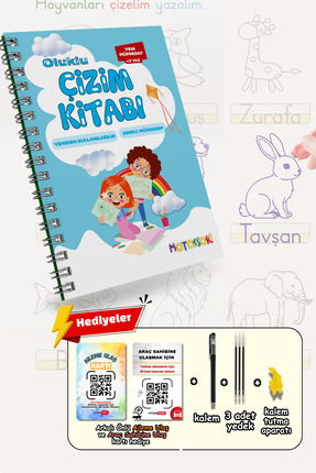 motossori Çizmeyi Öğreten Oluklu (Kabartmalı) Kitabı | Sihirli Yazı Defterler...