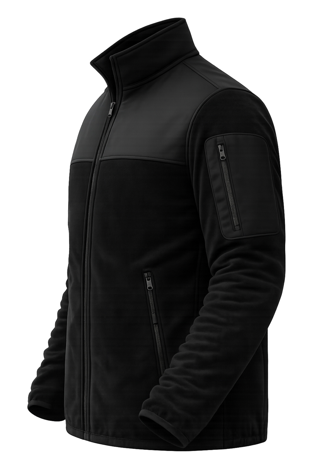 TOKER TEKSTİL  Tam Fermuarlı Softshell Garnili Polar - Görsel 4