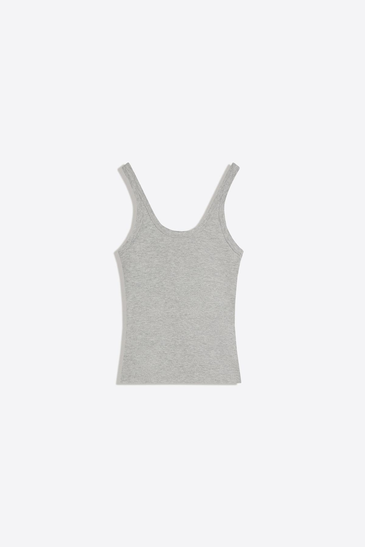 Bershka  Rib askılı tişört - Görsel 6