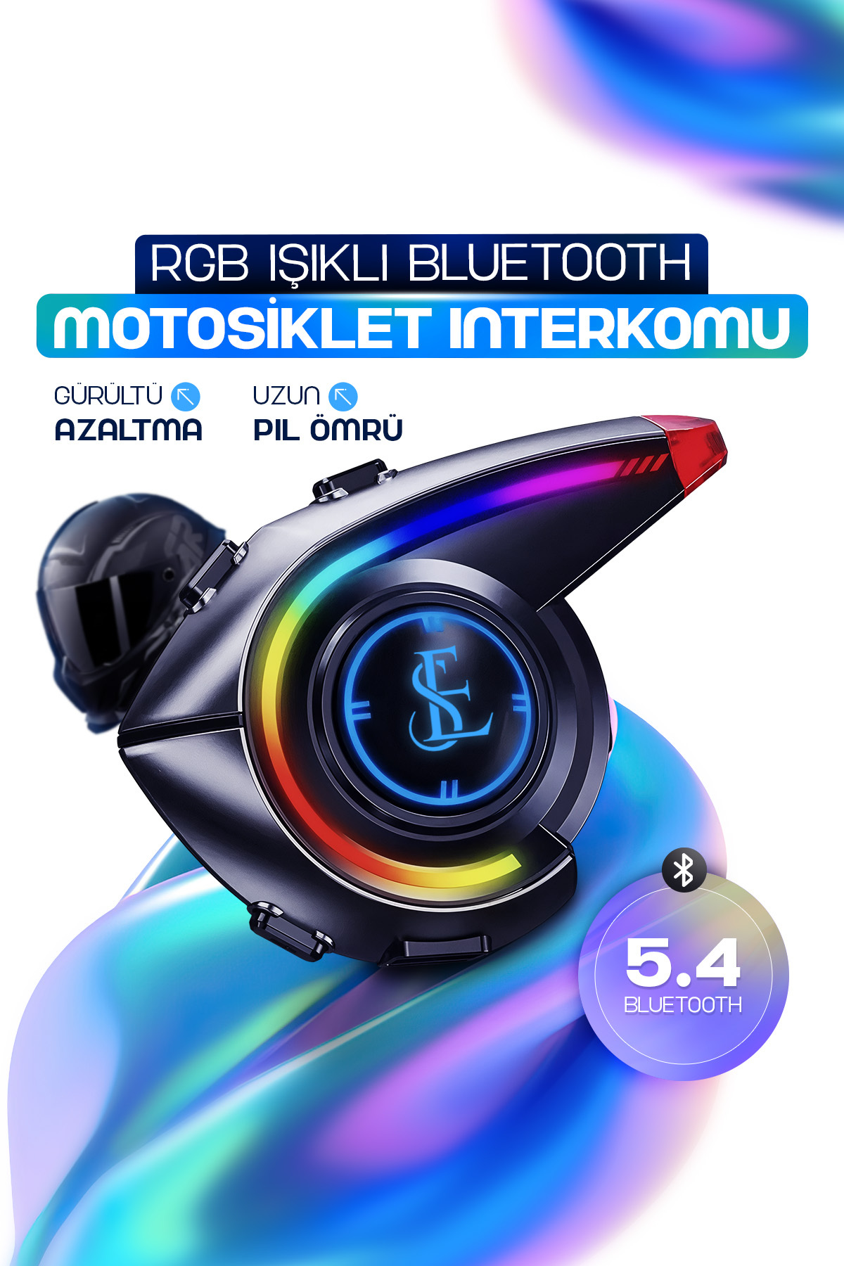 EN SİGA RGB Işıklı Motosiklet Interkom Headset Bluetooth 5.4 Uzun EN SİGA RGB Işıklı Motosiklet Interkom Headset Bluetooth 5.4 Uzun