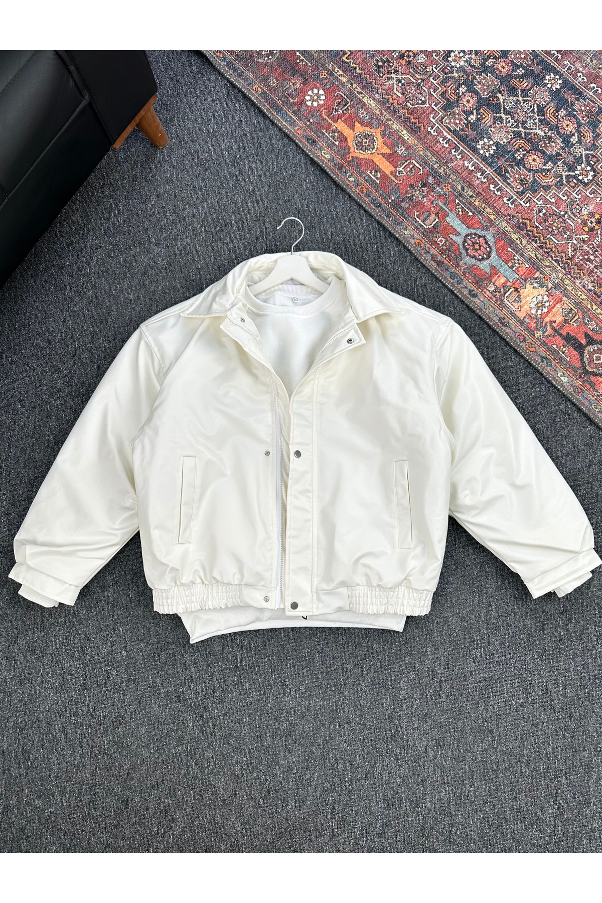 tetramoda  Unisex Oversize Deri Bomber Ceket