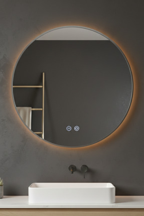 Genel Markalar 75 Cm Akıllı Ayna Buhar Tutmayan 3 Renk Ledli Gümüş Çerçeveli ...