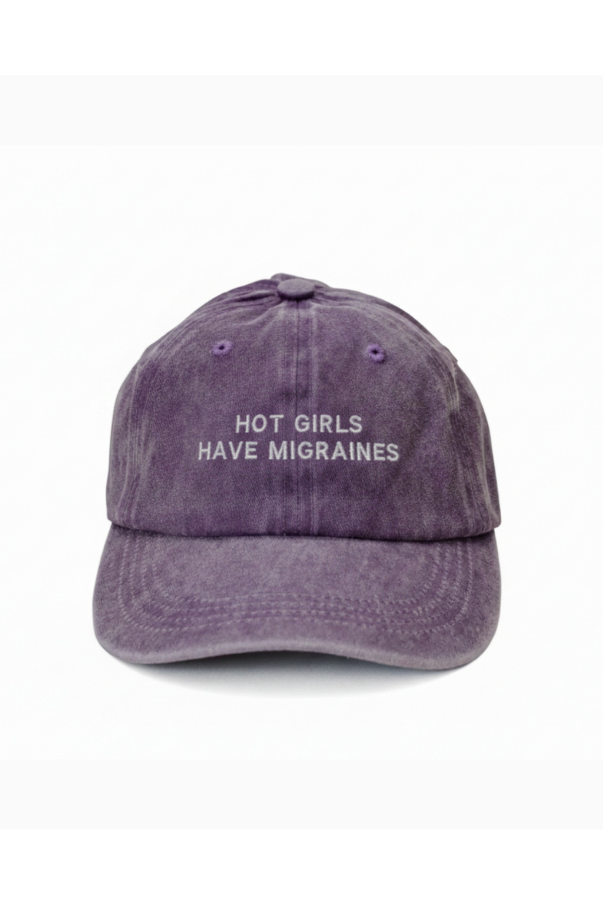 Hot Girls Have Migraines Embroidery Printed Aged Light Pink Hat Cap