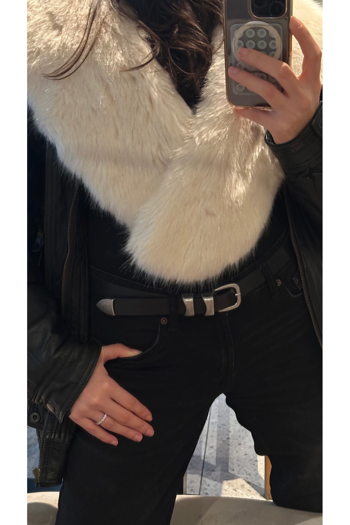 coaksco Kadın Eskitme Silver Siyah Çift Köprülü Trend Jean & Pantolon & Etek & Ceket & Şort Kemeri görsel 2