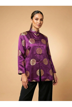 HAUTE COUTURE AHMET ÖZCEYHAN UZAK DOĞU ESİNTİLİ SATEN KUMAŞ CEKET