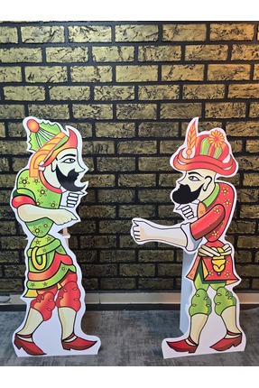 Bolat Dijital HACİVAT VE KARAGÖZ 2 Lİ SET AYAKLI MAKET PANO 50 CM