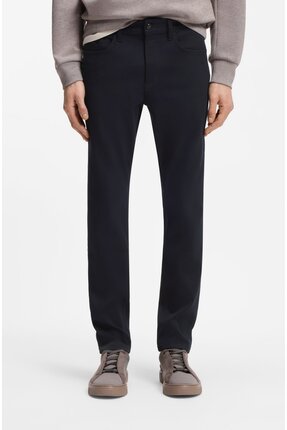 BOSS Erkek Dar Kesim Esnek Denim Lacivert Jeans 50556583-404