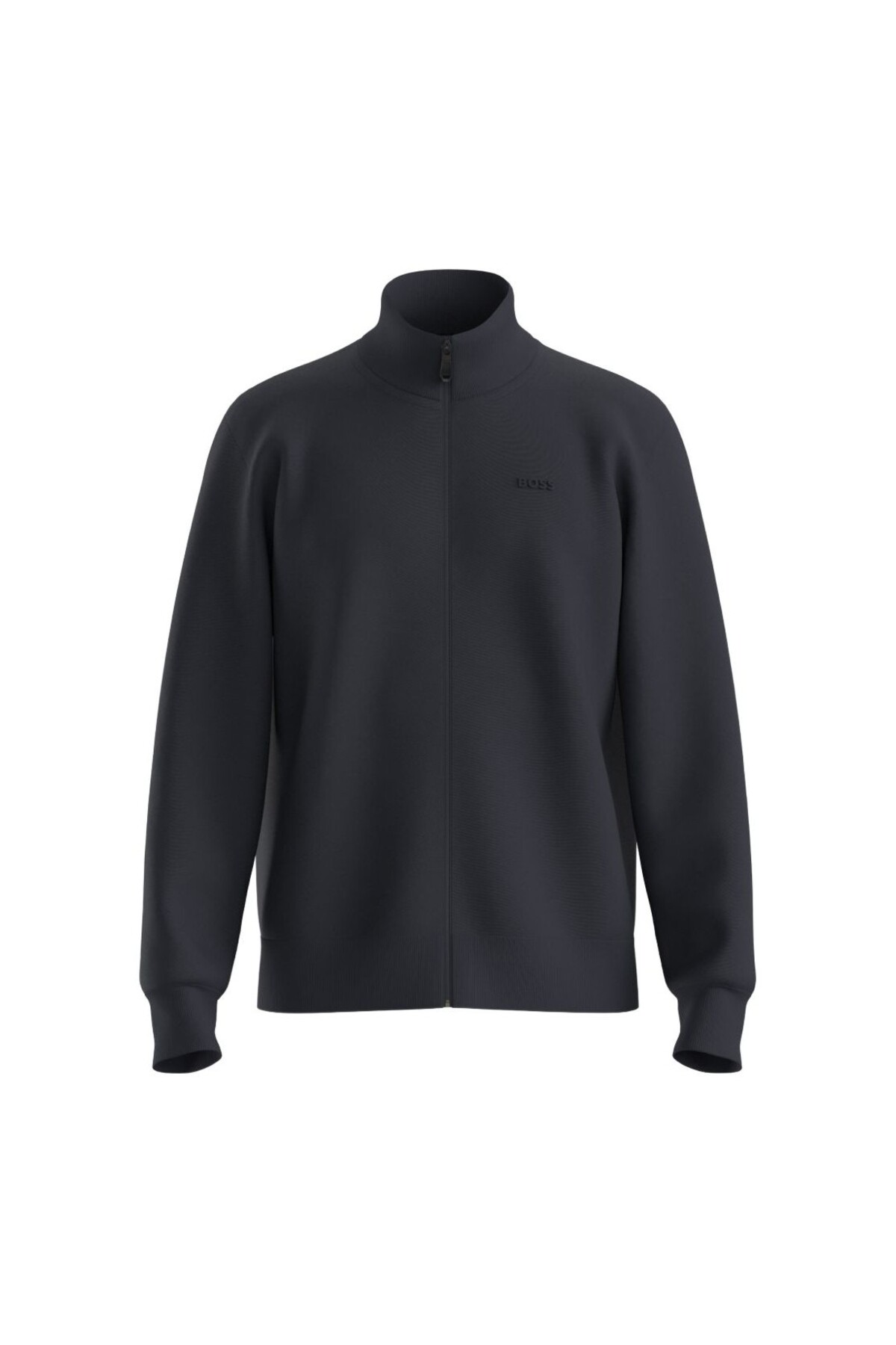 باس کاپشن مردانه یقه ایستاده معمولی، نخی، سرمه‌ای، زیپ‌دار، کد ۵۰۵۵۵۴۹۶-۴۰۲