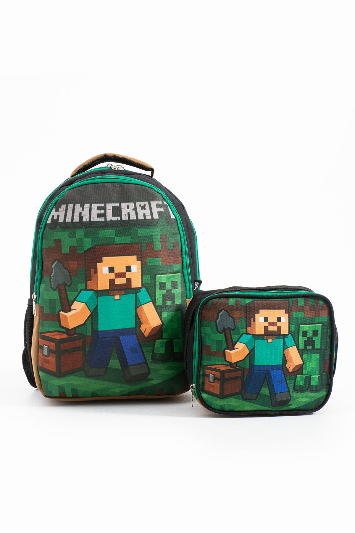 Roxy Creeper Steve Printed Waterproof Primary School Backpack and Lunch Set