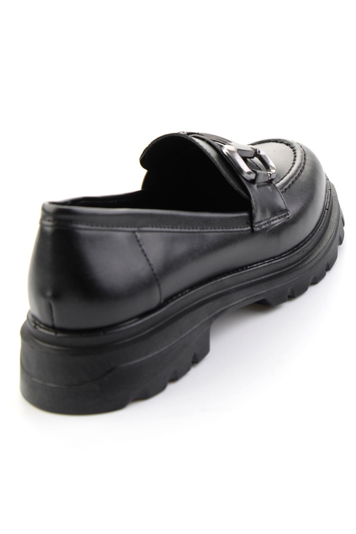 Bambi Siyah Kadın Loafer Ayakkabı K01997011109 görsel 3