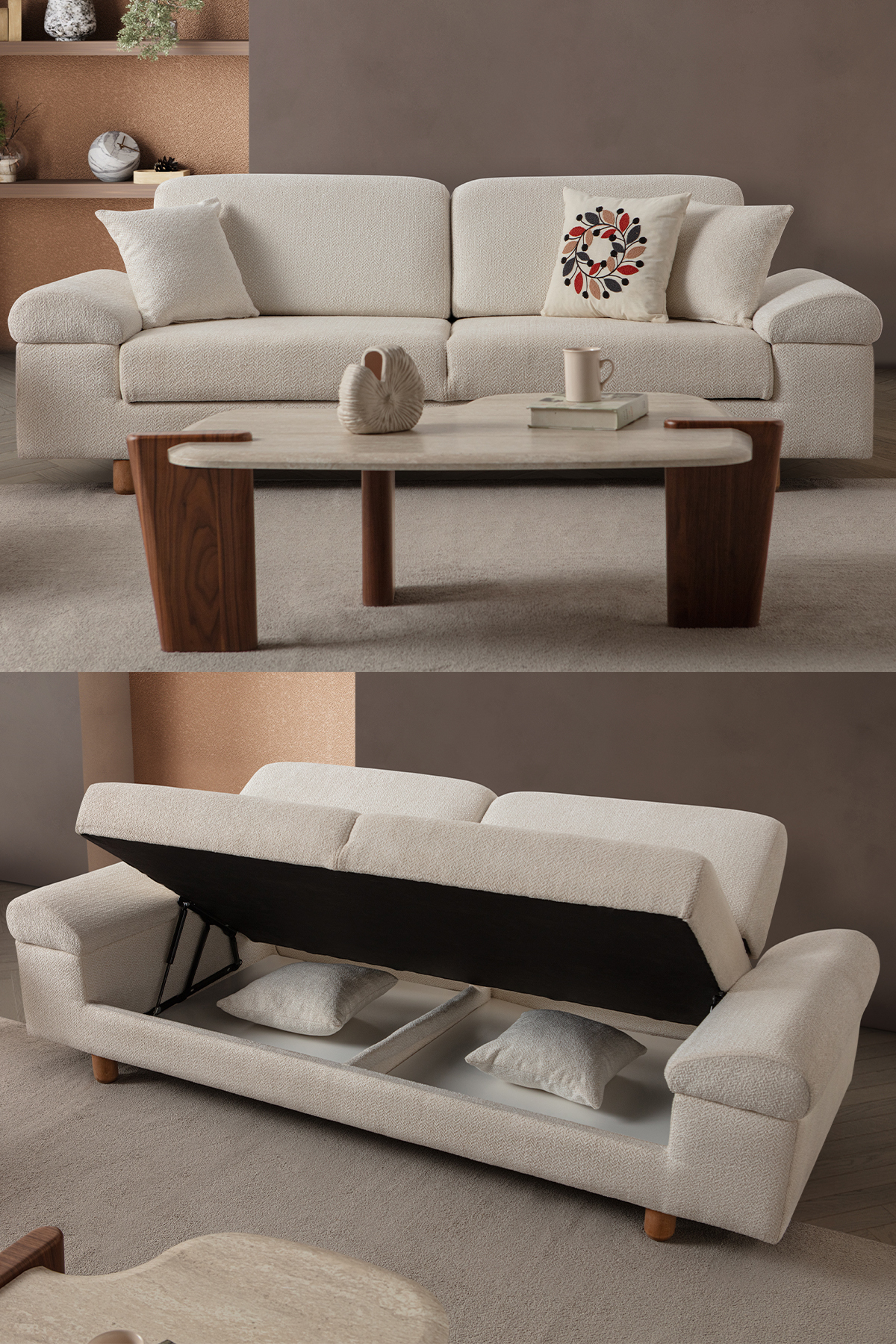 Armada 3Seater Seat Cream