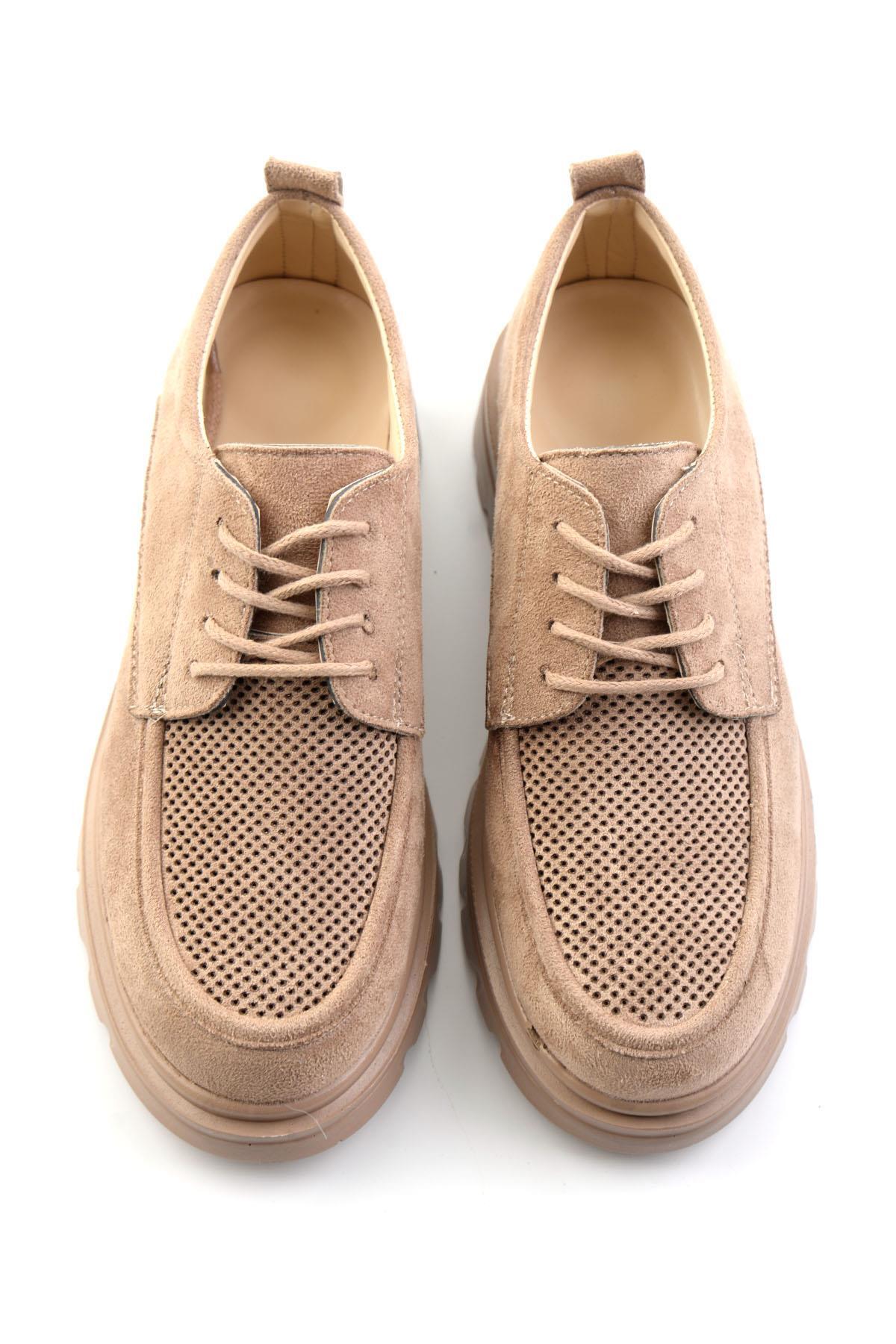 Bambi Vizon Kadın Loafer Ayakkabı K01536103372 görsel 4