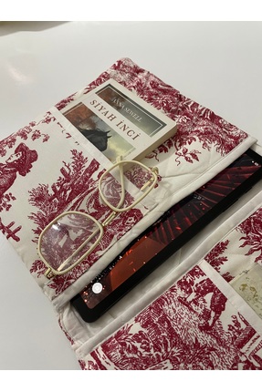 GÖKDAĞ BEDDING Bordo Desenli El Yapımı Tablet Kılıfı Organizer-Kalemlik Ve De...