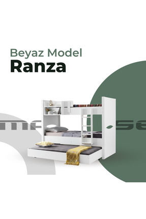 masseymobilya Odanız Şık Tasarım Katacak Model Ayrılabilir Beyaz Ranza