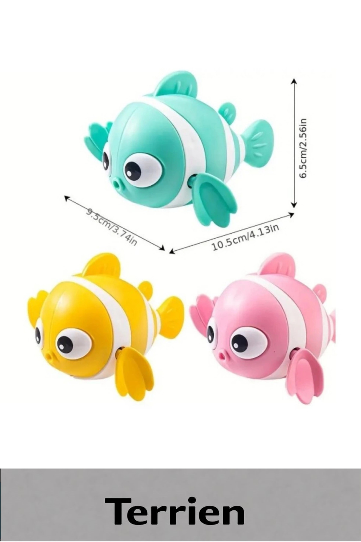 Terrien #BanyoOyuncak Dayanıklı Eğlenceli Hafif Kurmalı Renkli Yüzen Balık Bebek Çocuk Banyo Su Oyuncağı fotoğrafı 2 (önizleme)