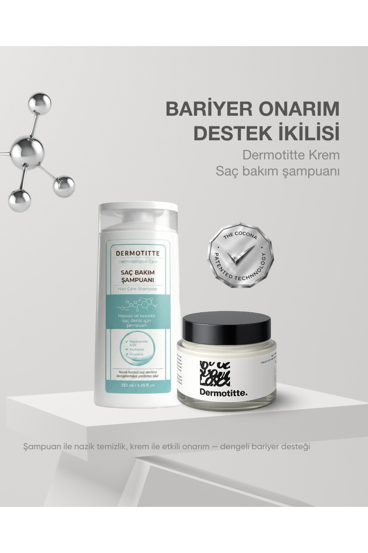 Dermotitte. Dermotitte Bariyer Onarım Seti | Saç Bakım Şampuanı 250 ml + Onarıcı Krem — Avantajlıpaket