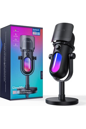 SYNTECH Glowmic USB Gaming Mikrofon RGB, PC ve PS5 Uyumlu, Yayın ve Podcast İçin