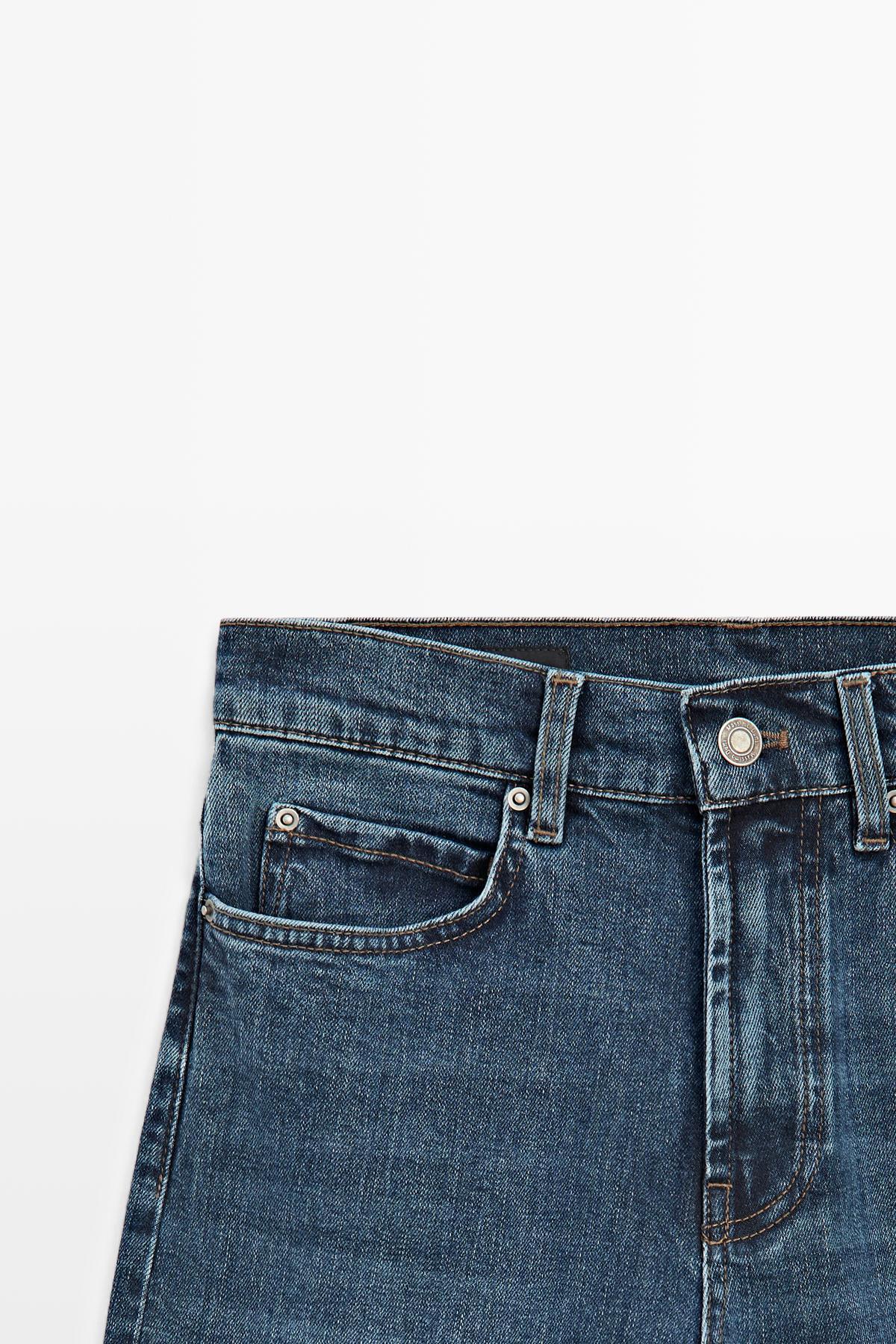 Massimo Dutti  Orta bel straight fit jean - Görsel 6