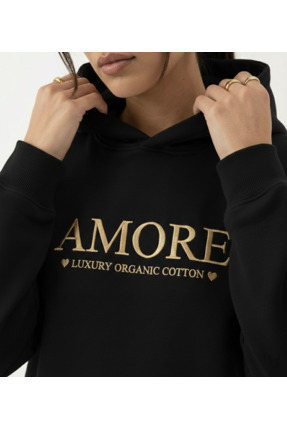 MA GROUPs AMORE 3 İplik %100 Pamuk Premium Hoodie – Siyah & Beyaz Seçenekli