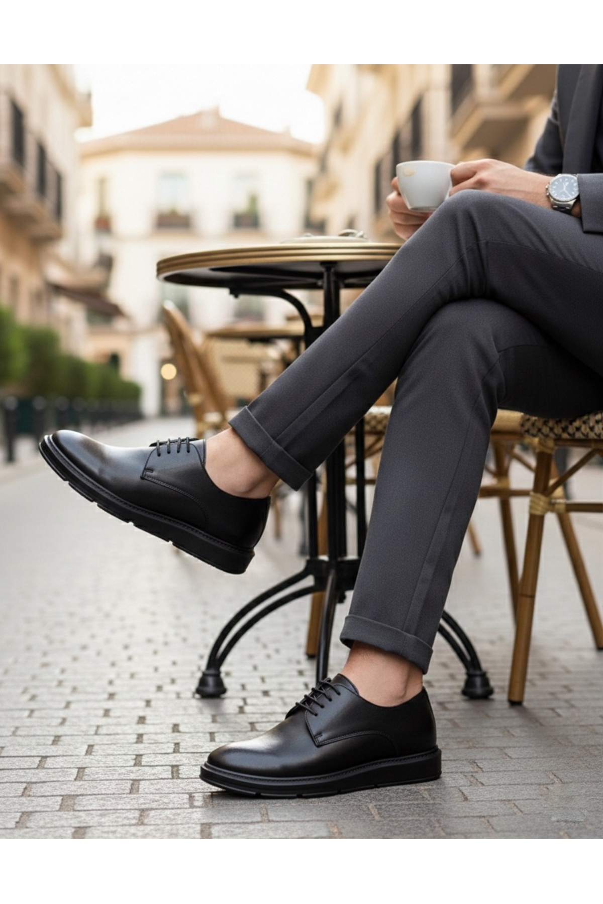 MehLey  Erkek Klasik Yüksek Rahat Taban Ayakkabı Mhly0003 - Görsel 3