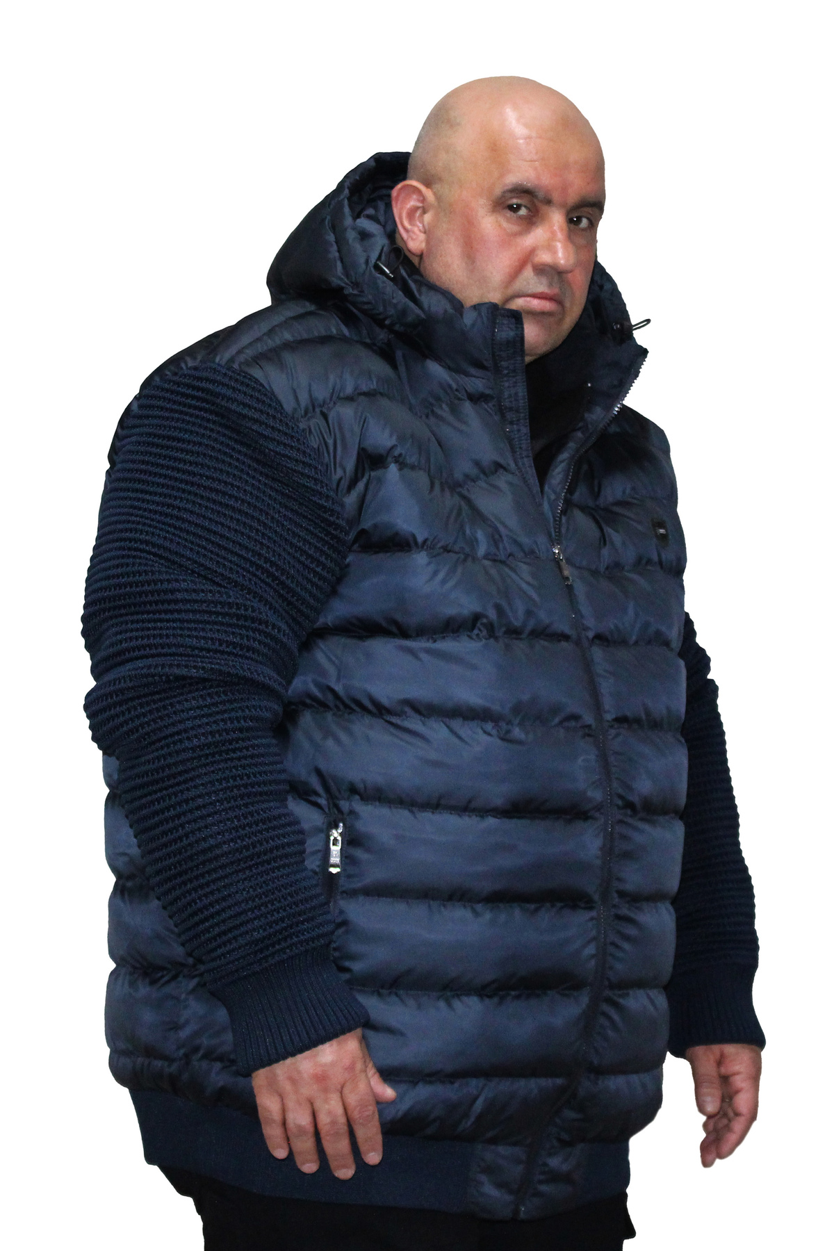 Ramon Miele Erkek Büyük Beden Kolu Trikolu Şişme Mont görsel 4