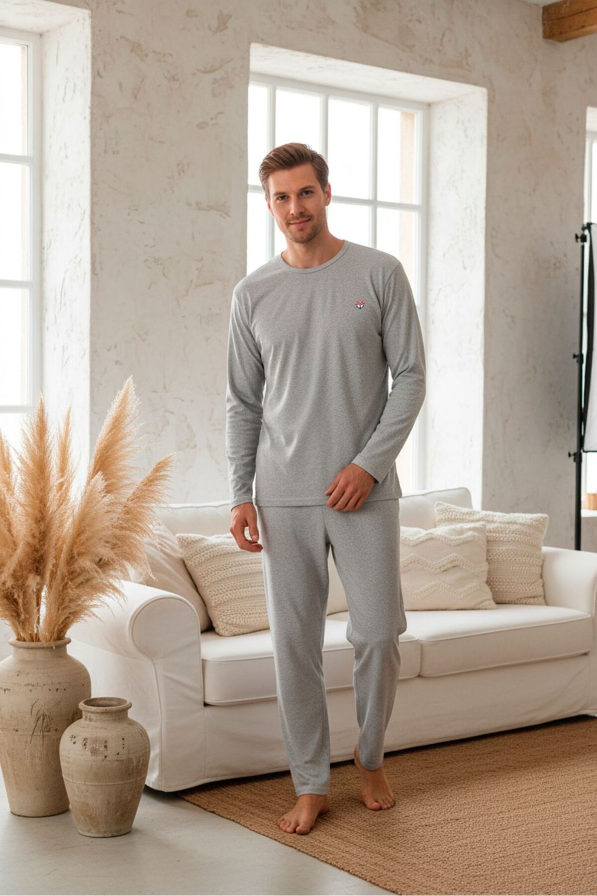 STELLAPİNK Erkek İnterlok Uzun Pijama Takımı görsel 2