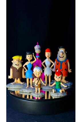 shop Flintstones Taş Devri Figür Seti El Boyama Koleksiyon Dekor Hediye 3D Baskı