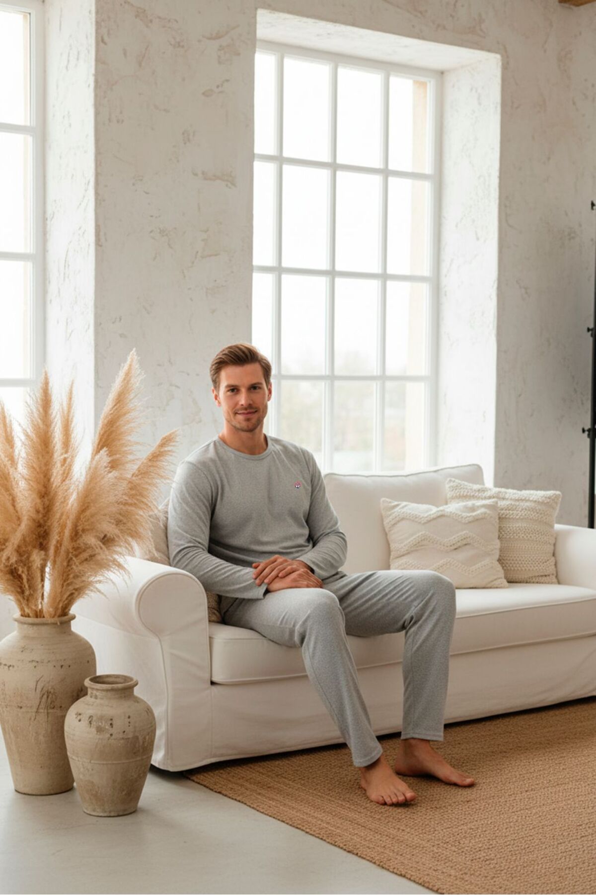 STELLAPİNK Erkek İnterlok Uzun Pijama Takımı