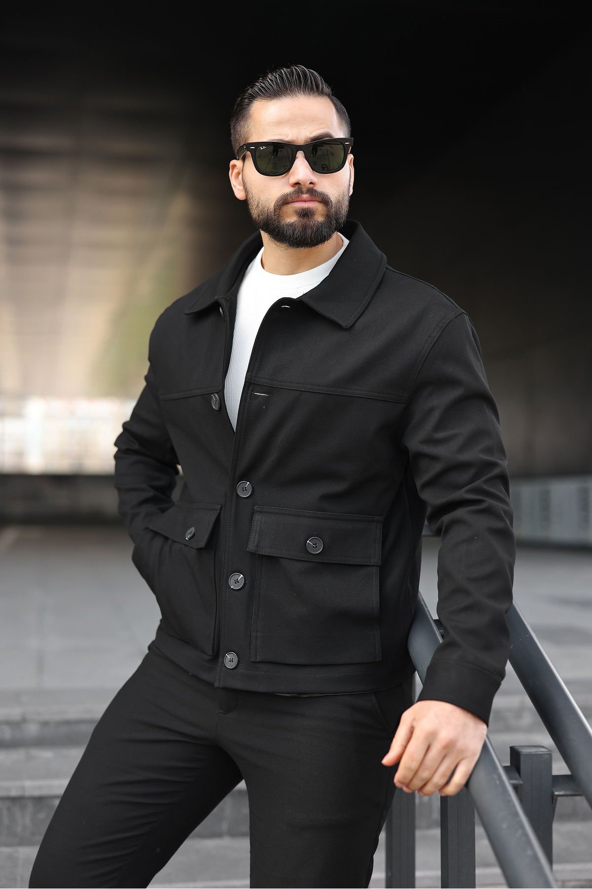 BASEL.CO  Torba Cepli Düğmeli Mevsimlik Ceket - Görsel 3