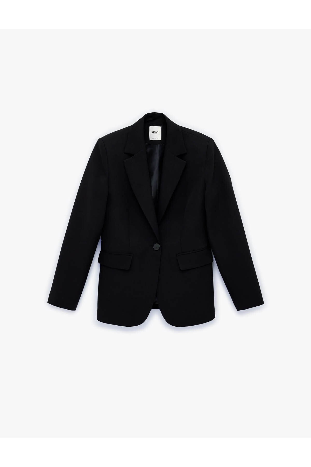 Koton  Geniş Yaka Uzun Kollu Slim Fit Düğmeli Cep Detaylı Blazer Ceket - Görsel 3