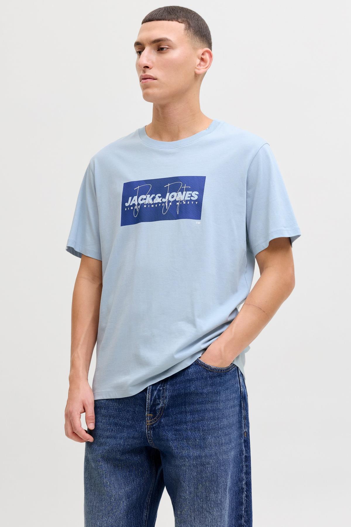 JJCOLE Print Men's T-Shirt Crew Neck Short Sleeve