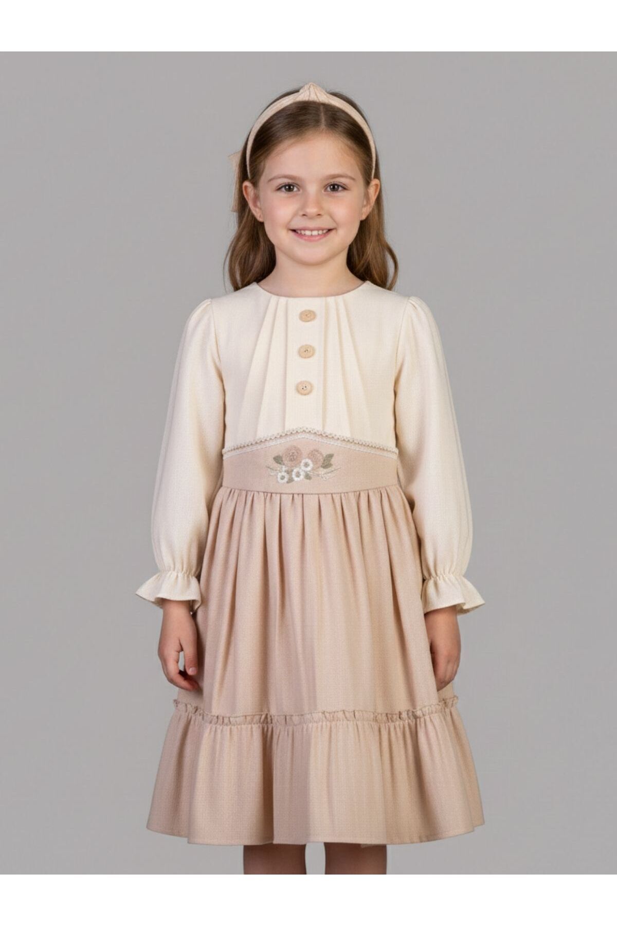 Cherrys Bebek Nervürlü Kız Çocuk Elbise fotoğrafı 2 (önizleme)