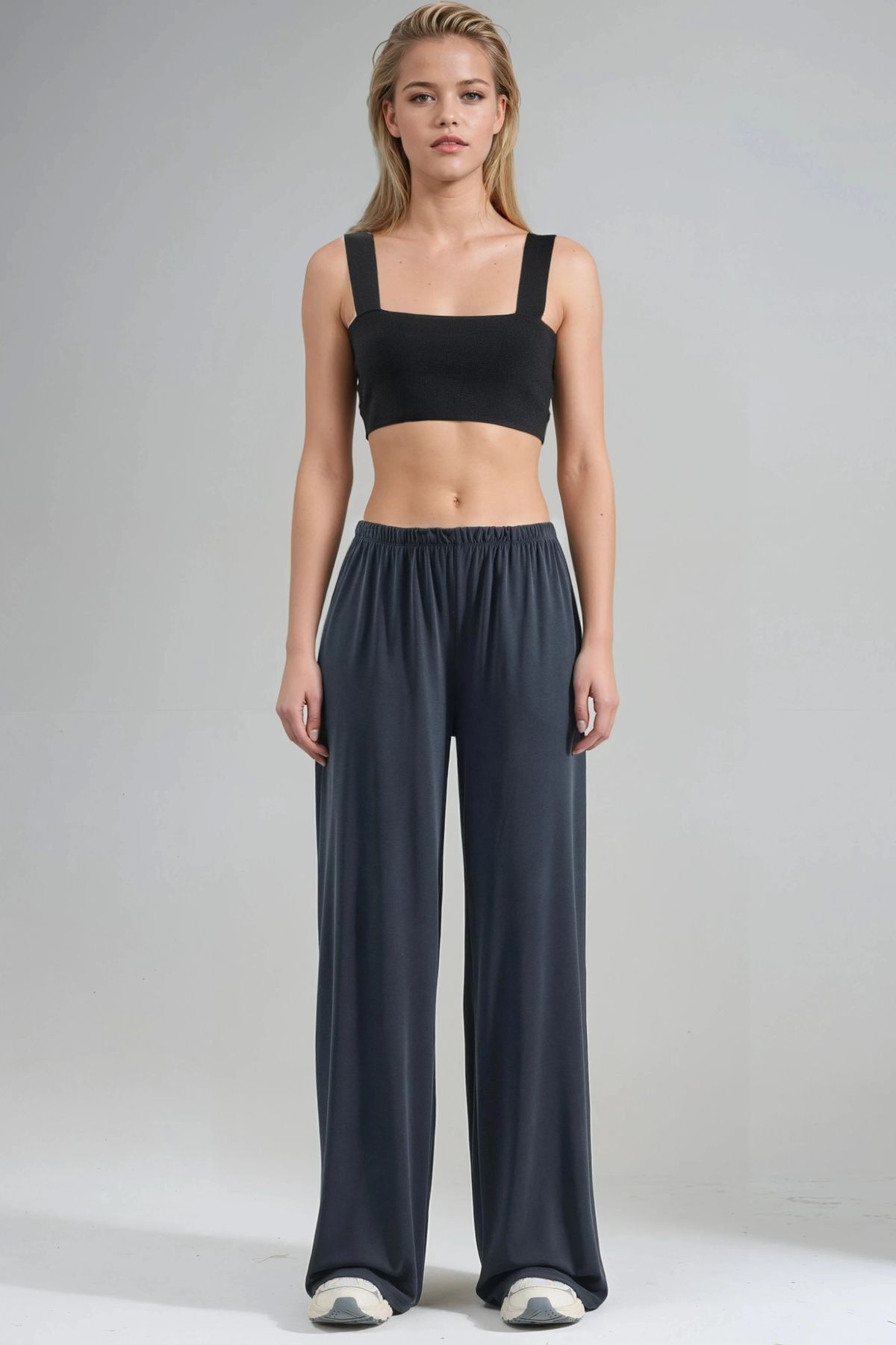 Hiccup  BUSEM Lastikli Bel Düz Paça Modal Pantolon - Görsel 6