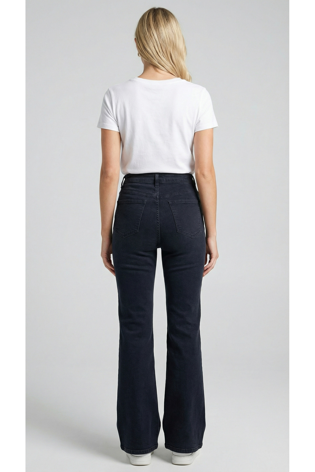 ENZİM JEANS  Kadın Süper Yüksek Bel Bootcut / İspanyol Paça Jean Pantolon - Görsel 3